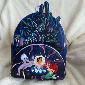 Disney’s The Little Mermaid Mini Loungefly backpack (Glow in the Dark) NWT